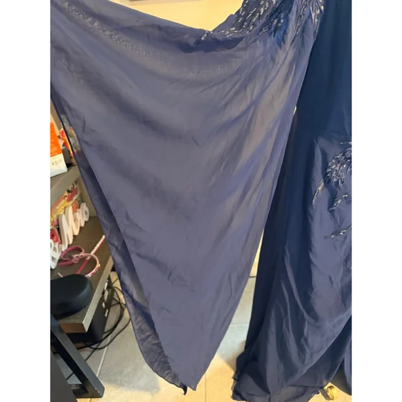 Women's JJ's House Navy Blue Silver Sequin Prom Dress US 14